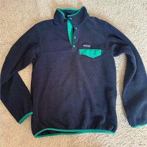 Patagonia Dark Blue and Green Fleece Jacket